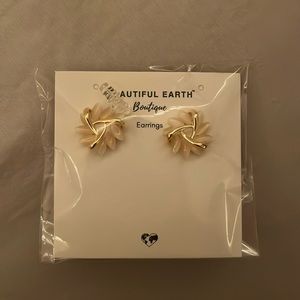 Opal Petal Gold Earrings